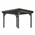 Gartenpergola 300 x 300 x 230 cm Stahl Anthrazit für Terrasse mit offenem Lamellendach