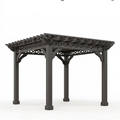 Pergola 300 x 300 x 240 cm aus Stahl in Anthrazit mit Lamellendach im klassischen Stil