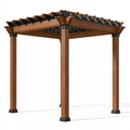 Holzpergola 300 x 300 x 250 cm Braun Schwarz für Garten mit Lamellendach